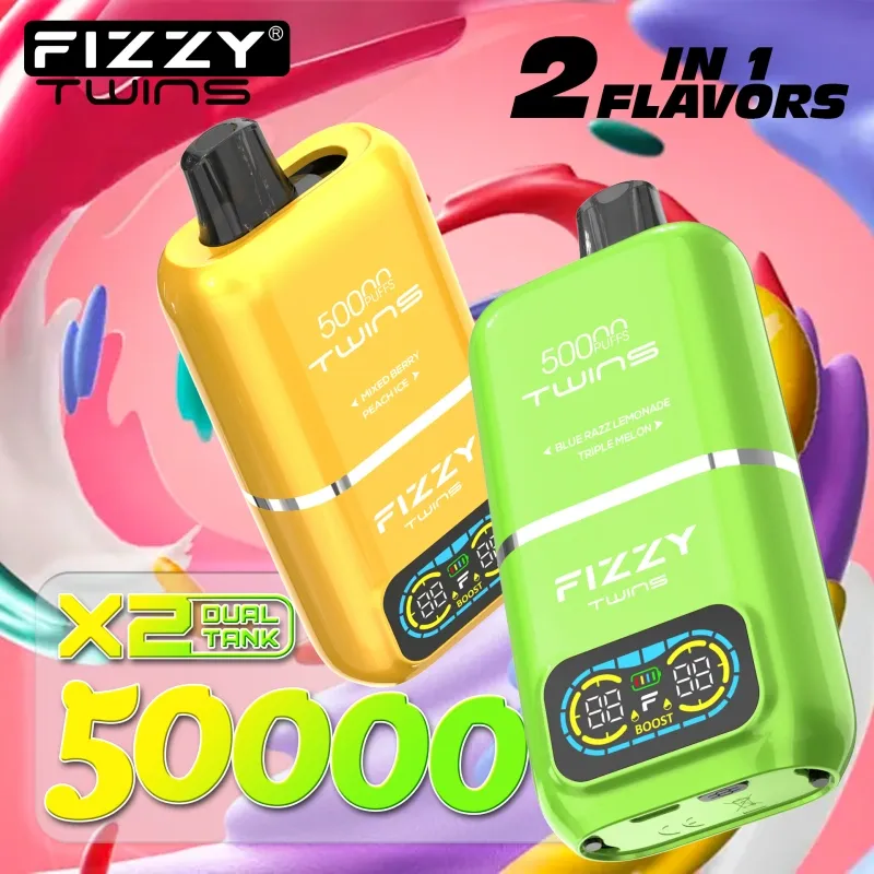 Fizzy 50k Puffs 50000 Twins 2 em 1 Vape descartável do armazém da UE