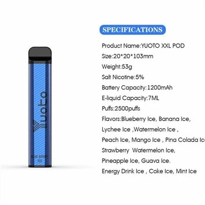 Yuoto xxl 2500 buffs vape descartável